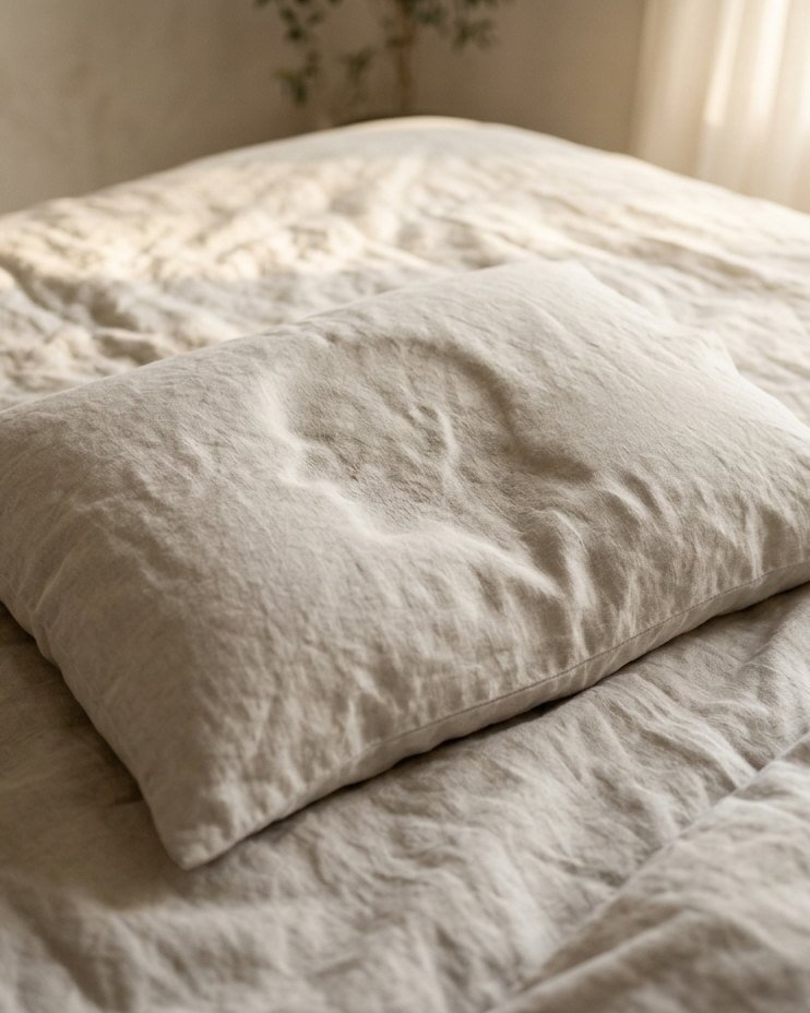Almohada con la marca dejada por la cabeza