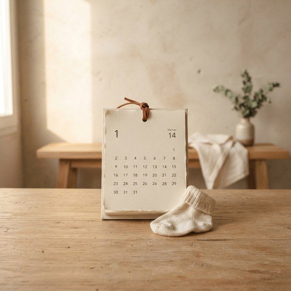 Calendario de pared, edad corregida en el bebé prematuro